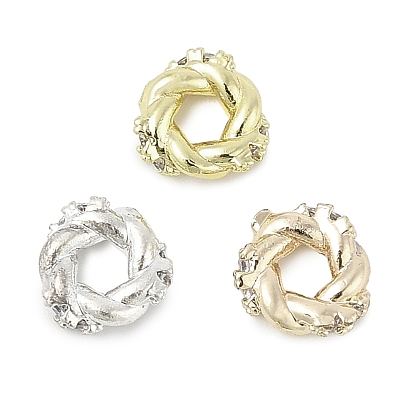 Латунные микро проложить кубического циркония бусы, без свинца и без кадмия, кольцевые