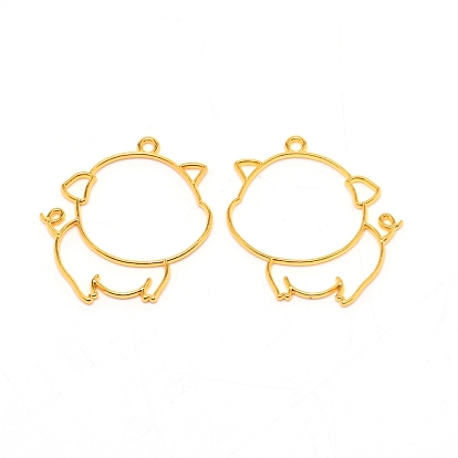 Сплав открытая задняя рамка большие подвески, для diy уф смолы, эпоксидная смола, Прессованные цветочные украшения, свинья