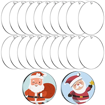 30шт. прозрачные акриловые пустые большие подвески, плоско-круглые, для поделки брелки или украшения