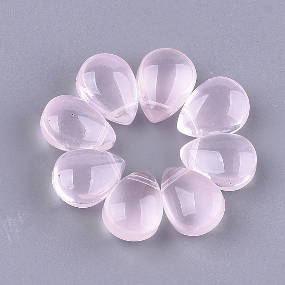 Transparent Spray Painted Glass Charms, Drop