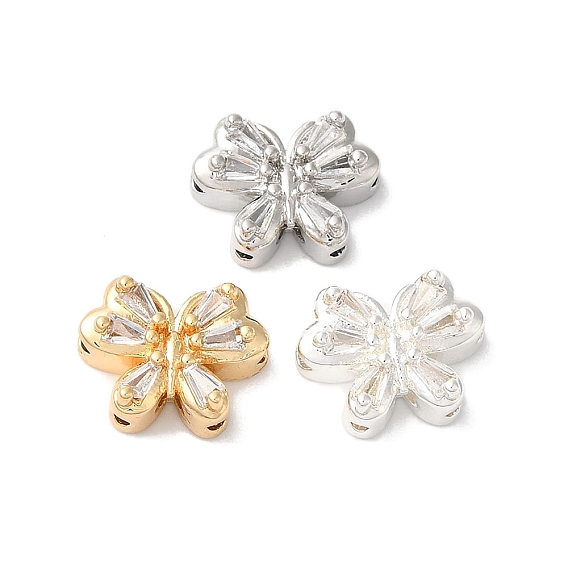 Латунные микропаве из прозрачного кубического циркония, без кадмия, без никеля и без свинца, бабочка