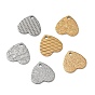 304 Stainless Steel Chain Extender Drop, Textured Heart
