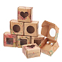 48Pcs 6 Style Square Foldable Creative Kraft Paper Gift Boxes, Jewelry Boxes, with Clear Window