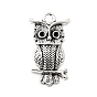 Tibetan Style Alloy Pendant Rhinestone Settings, Owl, Cadmium Free & Lead Free, Fit For 1mm Rhinestone, 26x14.5x3.5mm, Hole: 2mm, about 617pcs/1000g
