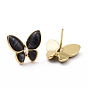 Cat Eye Butterfly Stud Earrings with Clear Cubic Zirconia, Real 18K Gold Plated Brass Jewelry for Women, Cadmium Free & Lead Free