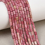 Natural Rhodonite Beads Strands, Cuboid