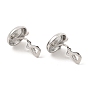 Alloy Clip-on Earring Findings, with Horizontal Loops, for Non-pierced Ears, Flat Round