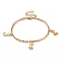 304 Stainless Steel Cat Charm Bracelet with Cable Chains for Women