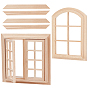 Wooden Windows, Dollhouse Miniatures