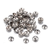 201 Stainless Steel Bead Caps, Half Round