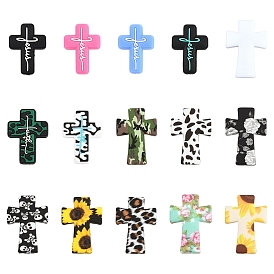 15 шт. 15 стили наборы бусин из пищевого экологически чистого силикона, крестик