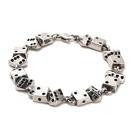 304 Stainless Steel Dice Link Chain Bracelets