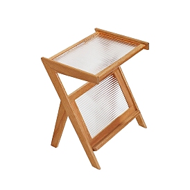 Wood Tea Table Model, Micro Landscape Dollhouse Furniture Accessories, Pretending Prop Decorations