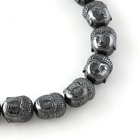 Non-magnétiques perles d'hématite synthétique brins, tête de bouddha