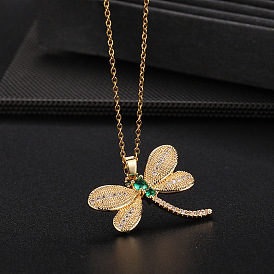 Chic Insect Collarbone Chain with CZ Stones and Gold Plating - Delicate, Cute & Cool Hip Hop Style Necklace for Women