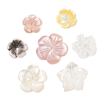 Резные бусины из натуральной ракушки, цветок