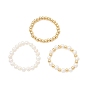 3Pcs Natural Pearl & Brass Bead Finger Rings
