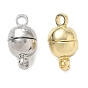 Brass Magnetic Clasp with Loop, Round, Cadmium Free & Lead Free, Rack Plating, Long-Lasting Plated