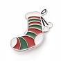 Christmas Sock Enamel Pin, Alloy Badge for Backpack Clothes, Platinum