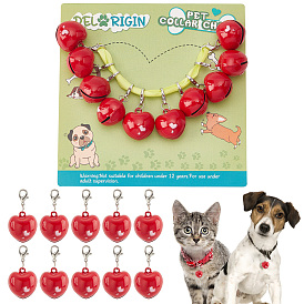 10шт. латунные подвесные украшения в форме сердца, подвески с застежкой-лобстером, подвески на клипсах, для брелка, кошелек, украшение для рюкзака