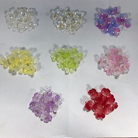 80 piezas 8 colgantes de vidrio de colores degradados, con fornituras de latón dorado, flor