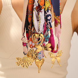 304 Stainless Steel Pendant Scarf Necklaces for Women, Golden