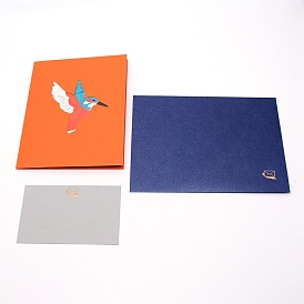 Rectangle 3D Paper Greeting Card, Bird, with Envelope