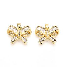 Латунные микро проложить кубического циркония подвески, без кадмия и без свинца, бантом прелести