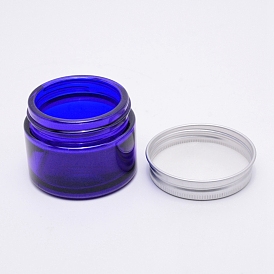 Glass Jar, with Tinplate Screw Cover, Refillable Cosmetic Jar, Column