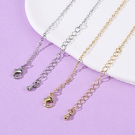 Ожерелья из латунных текстурированных цепочек-кабелей, с карабин-лобстерами , стойки покрытие, долговечный