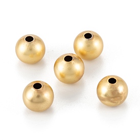 Brass Beads, Real 18K Gold Plated, Long-Lasting, Lead Free & Cadmium Free, Round