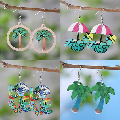 Ohrringe aus Acryl im Bohème-Stil, mit Edelstahl-, Schmuck für Frauen, Platin Farbe