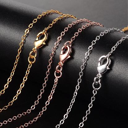 Brass Necklacess, Cable Chain, with Lobster Clasp
