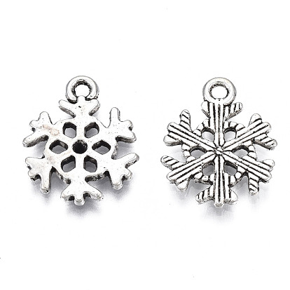 Tibetan Style Alloy Pendants, Cadmium Free & Lead Free, Snowflake