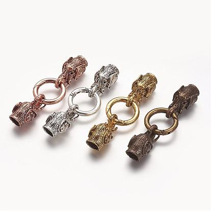 Alloy Spring Gate Rings, O Rings, with Cord Ends, Elephant