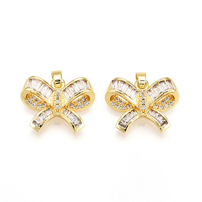 Латунные микро проложить кубического циркония подвески, без кадмия и без свинца, бантом прелести