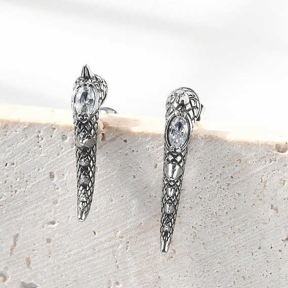 316 серьги-гвоздики из хирургической нержавеющей стали, с четким кубического циркония, насекомые