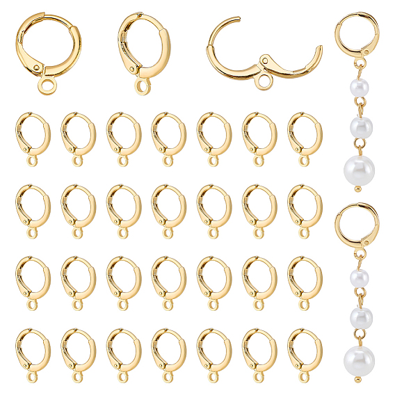 60 шт. латунные серьги с рычагом, с горизонтальными петлями