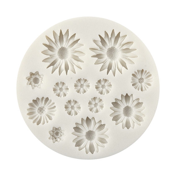 Силиконовые формы для пищевых продуктов для подсолнечника, формы помады, формы для выпечки, цвет шоколада, конфеты, печенье, изготовление ювелирных изделий на основе смолы и эпоксидной смолы