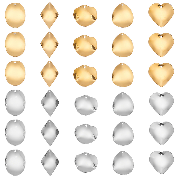 40 шт 10 стили 304 подвески из нержавеющей стали, разнообразные