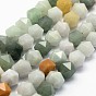 Natürliche myanmarische Jade / burmesische Jade-Perlenstränge, facettiert, Stern
