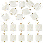 10 pièces pendentifs carrés en coquillage naturel, avec 304 boucles en acier inoxydable, couleur de coquillage, placage ionique (ip)