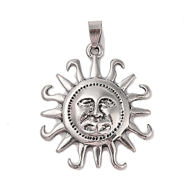 Tibetan Style Alloy Pendants, Cadmium Free & Lead Free, Sun