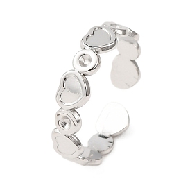 304 компоненты манжетного кольца из нержавеющей стали, Оправа в виде сердечка и кольца со стразами