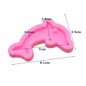 Dolphin DIY Pendant Silhouette Silicone Molds, for Keychain Making, Resin Casting Molds, For UV Resin, Epoxy Resin Jewelry Making