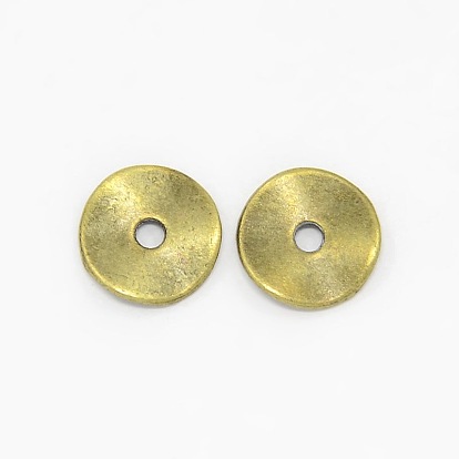 Tibetan Style Alloy Disc Spacer Beads, 10x1mm, Hole: 2mm, about 420pcs/200g