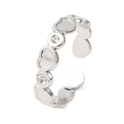 304 компоненты манжетного кольца из нержавеющей стали, Оправа в виде сердечка и кольца со стразами