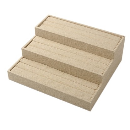 Имитация мешковина кольцо ювелирных изделий дисплеи, с деревом, 245x270x90 мм