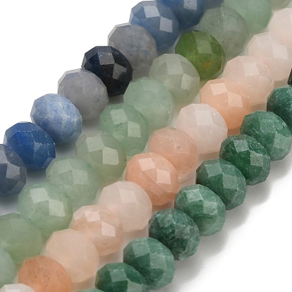 Естественно авантюрин бисер пряди, граненые, рондель