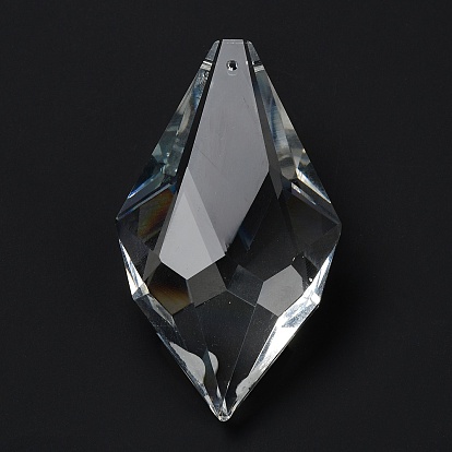Transparent Glass Pendants, Faceted, Rhombus, for Chandelier Crystal Hanging Pendants
